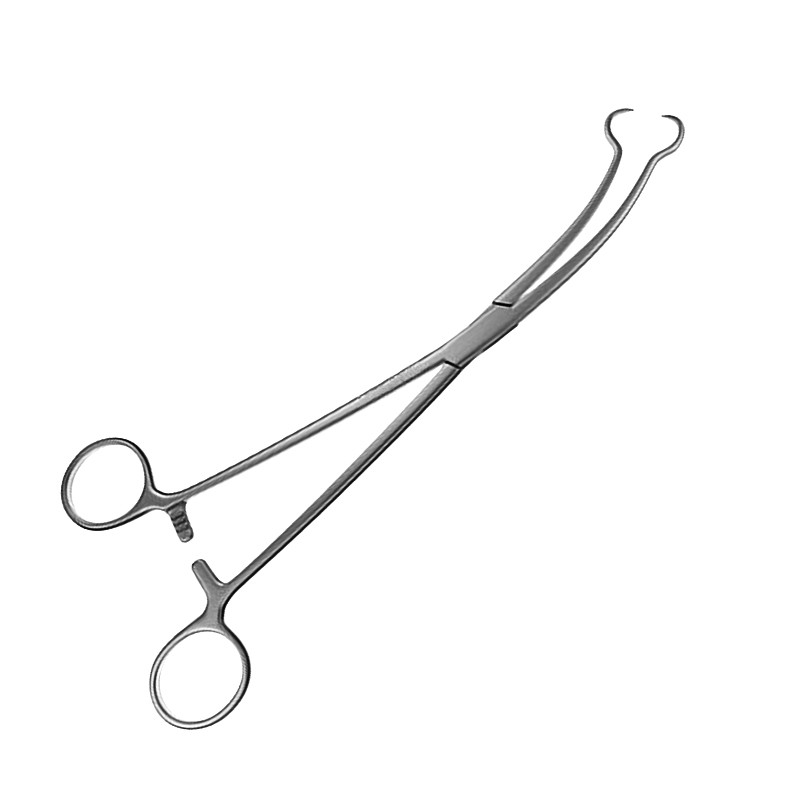 Skene Tenaculum Forceps, Curved To Side, 9 1/2" (24.1 Cm), 1x1 Prongs, Standard Pattern